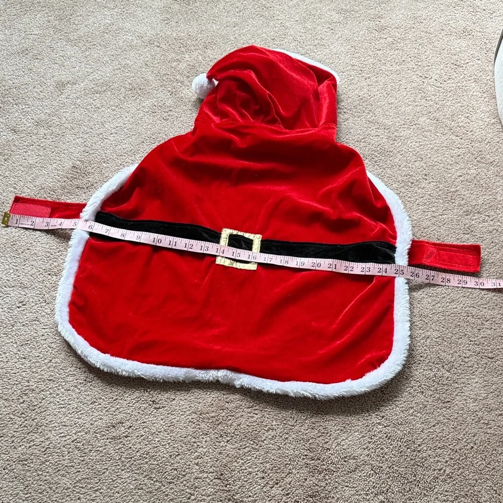 Holiday Red Santa Dog Outfit/costume with Belt